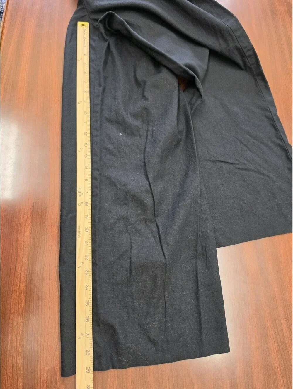 J Crew Womens Black Wide Leg Linen Blend Pants Size 12 Office Coastal Quiet Luxe